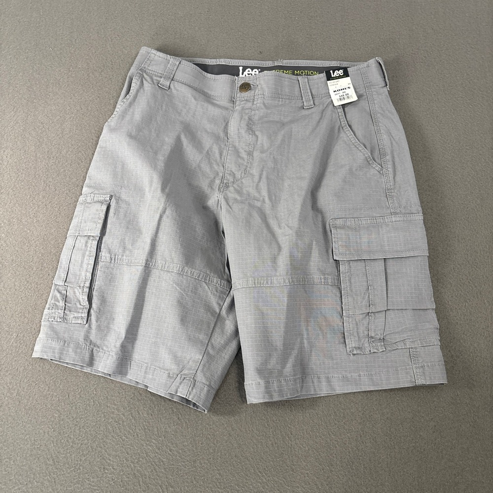Lee Extreme Motion Cargo Shorts Mens Size 33 Grey Ripstop 112361928